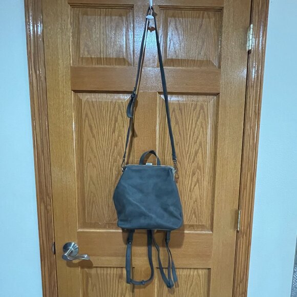 JOY SUSAN Convertible Crossbody Backpack Gray Faux Leather Bag Purse NWOT NEW